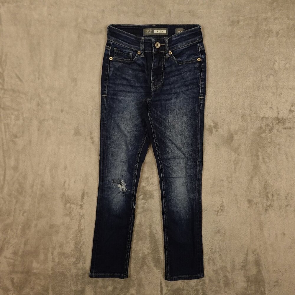 BKE Alec straight leg men's 25s shorter inseam blue‎ denim